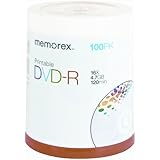 Memorex DVD-R 16x 4.7GB 100 pack Spindle White Inkjet Printable