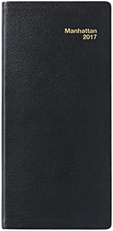 Per Annum 2017 Manhattan Pocket Diary, Simulated Leather Cover in 8 Colors (Black)