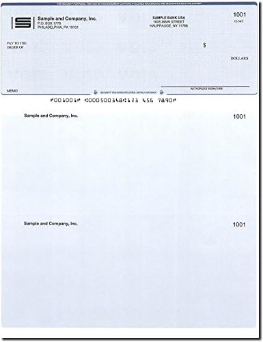 Compuchecks 1000 Computer Checks on Top - Printed Customized Checks - Free Logo - Check Paper Compatible for QuickBooks (Blue Diamond)