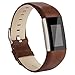 AK Fitbit Charge 2 Leather Band, Replacement Luxury Genuine Leather Band Strap for Fitbit Charge 2 (Coffee Brown)