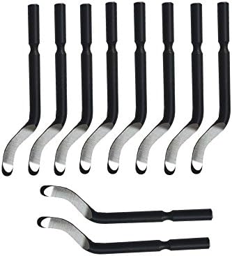 SWET [10-Piece] BS1010 S10 Repair Part Deburred Tool Deburring Blades Cutters [3.2mm Shank Diameter] [M2 HSS Material] [40 Degree] [63RC Hardness] for Deburring Aluminum, Steel, Iron, Plastic, PVC