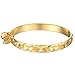 UM Jewelry Gold Plated New Born Baby Bracelet Bangle for Infant with Charms Heart Leaf,Bell 5.31