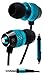 Bastex Universal Blue Earphone/Ear Buds (3 pk),3.5mm Plug, Bass Stereo Headphones in-Ear,Tangle Free Cable, with Built-in Microphone Earbuds for iPhone iPod iPad Samsung Android Mp3 Mp4 and More