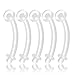 Vcmart 5 pcs Jeweled Belly Button Rings Dangle Surgical Steel 5 Different Colors CZ Navel Rings