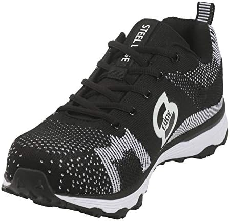 Trainer Style Safety Toe Shoes for Men, Solid Rubber Outsole, Slip Resistant Steel Toe Shoes Men, Synthetic Mesh Steel Toe Shoes, Athletic Men's Safety Toe Shoes