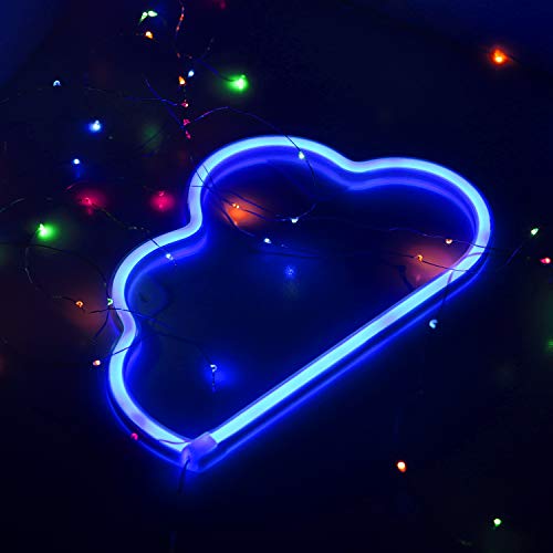 LED Neon Signs Blue Cloud Wall Decorative Night Light for Kids Bedroom Battery and USB Powered Home Decor Neon Light Birthday Gift(NECLDB) - Thumbnail 4