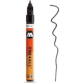 Molotow ONE4ALL Acrylic Paint Marker, 1mm Extra Fine, Signal Black, 1 Each (127.101)