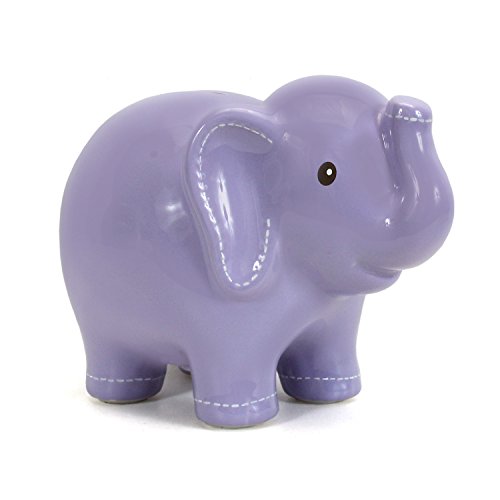Child to Cherish Large Stitched Elephant Bank, Lavender