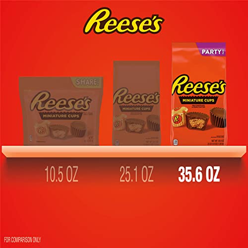 REESE’S MINIATURES MILK CHOCOLATE PEANUT BUTTER CUPS, CANDY PARTY PACK, 35.6 OZ