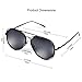 Duduma Polarized Fashion Aviator Sunglasses with Flat Lens Metal Frame for Women and Men 0713 (Black frame, Smoke lens)