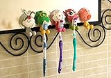 Mansa 5Pcs animal Antibacterial Toothbrush Holders Suction Cup Cover with Suction Cup