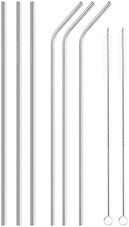 YOBOR Stainless Steel Straws for Any 30oz or 20oz Tumbler Ultra Long 10.5'' FDA-Approved Drinking Straws Set of 6