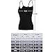 KEALLI Women's Sports Camisole Built-in Bra Adjustable Spaghetti Strap Tank Top Padded Cami Tanks (XL,Black)