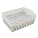 Fiazony 6-Pack Plastic Storage Trays Basket, Organization Basket Tray for Paper/File, White