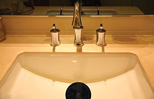 V-TOP Tub Stopper 2 Pack, 6 inches Large Silicone Drain Plug Sink Hair Stopper Flat Suction Cover for Kitchen Bathroom and Laundry