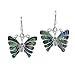 Stunning Butterfly Inlay Abalone Shell .925 Sterling Silver Dangle Earrings