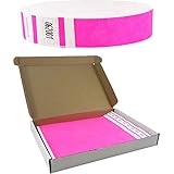 Goldistock Select Series with Box - Tyvek Wristbands Day Glow Neon Pink 500 Count - 3/4