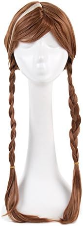 Movie Princess Elsa anna Amine Wig Ice Snow Queen Blonde Cosplay Wig Party Braid Hair Heat Resistant Synthetic Wigs for Costume Halloween fit adult women girls (Elsa Adult Wig)