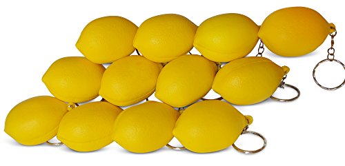 Novel merk yellow lemon 12-piece fruit keychains for ki…