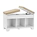 Real Simple White Split Top Cushioned Seating Storage Bench