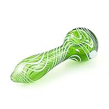Newest Striped Portable-Pipe, 4-Inch Handmade Art Collection Glass Tube for Man Women Boys Girls Gift (Spiral Striped Green)