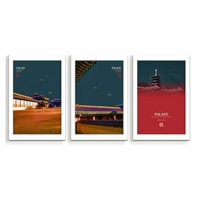3 Panel Chinese Traditional Palace Pictures Home Wall...
