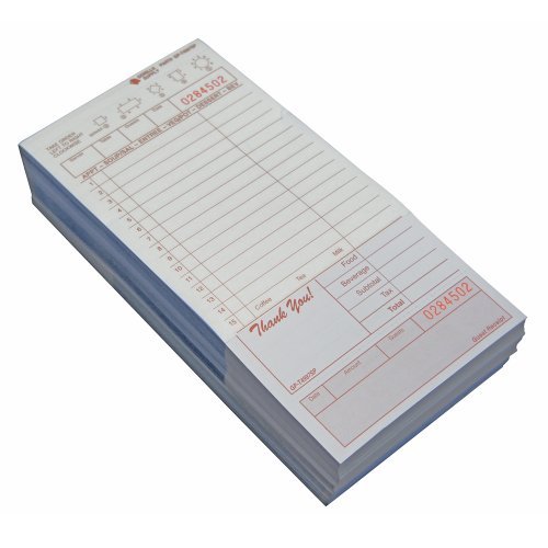 (2000) 2 Part Tan Loose Guest Checks Restaurant, 8 of 250, (4.2W X 8.5L Bond/Board CASE)