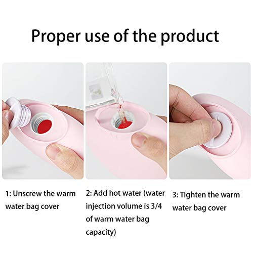 Fan-Ling Cute Cartoon Explosion-Proof Hand Warmer,Water Injection Hot Water Bottle,Large Portable Hand Warmer,Multi-Function Thermos,Fashionable and Colorful (Blue) - Thumbnail 3