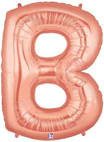40" Megaloon Rose Gold Letter "B" Shape Mylar Foil Balloon