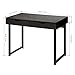 LANGRIA Modern Black Computer Desk, Writing Desk with Drawers Study Home Office Furniture, 39.4'' x 21.7'' x 29.5''