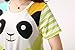 VENTELAN Women Pajama Set Cute Bear Short Sleeve Striped Shorts Sleepwear, Green, Large(USA Size:12-14)