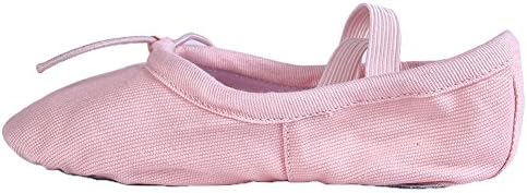YYXR Big Kid Girls Kids Classic Pink Canvas Split-Sole Ballet Slippers Dance Gymnastics Yoga Shoes Flats US Size 3M