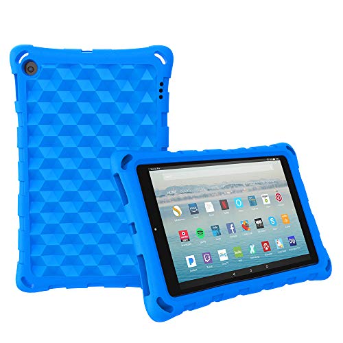 All-New Amazon Fire HD 10 Tablet Case (2015 and 2017 Released) - Mr.Spades [Adult Friendly] [Kids Friendly] [Four Corner Protection] Light Weight Shock Proof Back Cover for Fire HD 10.1" Tablets, Blue