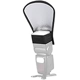 WAAO Two-Sides Silver/White Flash Diffuser Softbox Reflector for Speedlite Nikon SB-600, SB-800, SB-900, Canon 380EX 430EX 550EX 580EX Vivita Flash Sunpack Nissin Sigma Sony Pentax Olympus Yongnuo
