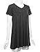 Made by Johnny MBJ WT1057 Womens V Neck Short Sleeve Pleats Tunic Top XL Heather_Charcoal