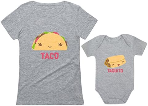 TstarsTaco Taquito Mommy and Me Outfits Gifts for New Moms First Mothers Day Mom & Baby Bodysuit Matching Set