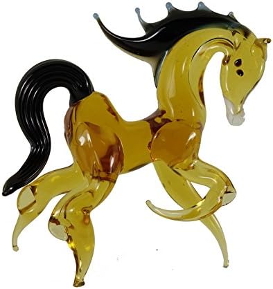 Imaginative Hand Blown Murano Style Art Glass Figurine Horse 4 inch x 4 inch