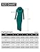 Doublju Womens Long Sleeve Deep V-Neck Pullover Hoodie Bodycon Maxi Dress
