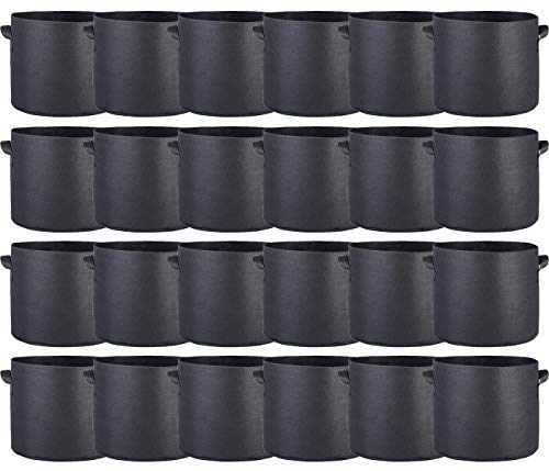 TopoLite Grow Bags Fabric Grow Pots for Growing Planting Planter Container (25Gal/ 24Pcs)