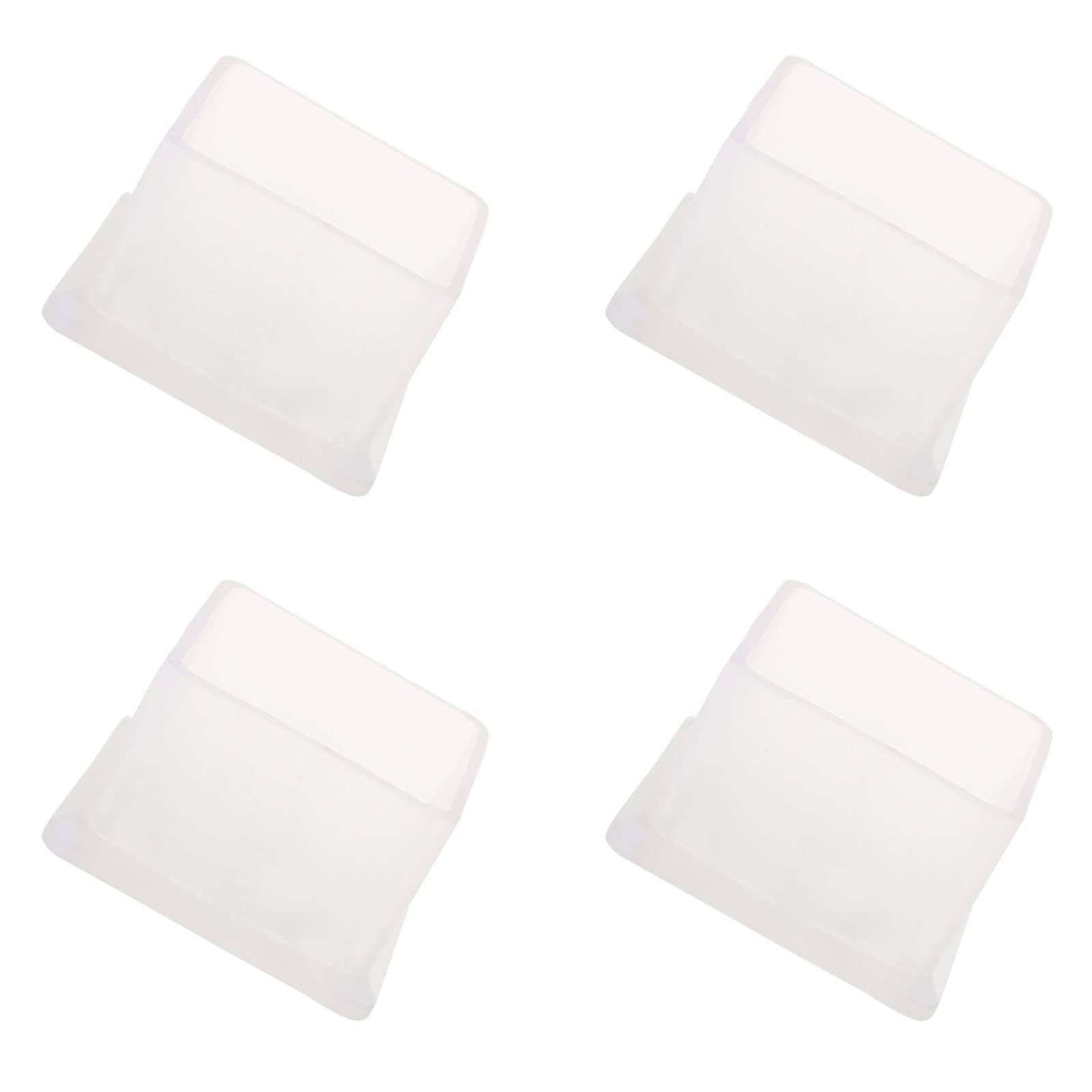 METALLIXITY Chair Leg End Cover (30mm x 30mm) 4Pcs, Square PVC Furniture Feet Caps Floor Protector - for Sofa Table Patio Chairs, Clear