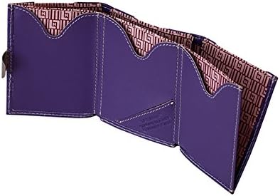 LLH Leather Bifold Men's and Women's Wallet,Perfect for Credit Cards, ID Cards (Purple)