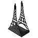 Bookends, Non Skid Heavy Metal Durable Sturdy Strong Books Organizer, Eiffel Tower Bookshelf Decor for Bedroom Library Office School Supplies Stationery Gift by COOLGUY (Black)