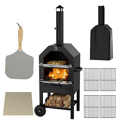 Amopatio Pizza Oven Outdoor , Everything Bundle Wood Fired Pizza Oven