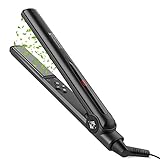Jinri Professional Hair Straightener 1 Inch Ceramic Titanium Flat Iron Salon Straightener & Curler 2 in 1 Fast Heating with Auto Shut Off LED Digital Display & Anti Scald 3D Floating Plate (Black)