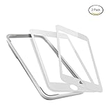 Mimoday for iPhone 7 Plus Screen Protector Tempered Glass Edge to Edge Film Clear Glass Screen Cover with Easy Installation Frame White (2 Pack)
