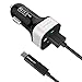 Quick Charge 3.0 Car Charger [QC 3.0] Fast Charger - LOVPHONE 2-Port / Dual USB Car Charger Adapter [QC 2.0 Compatible] Black Set with Micro USB Cable and Type-C adapter