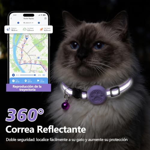 GPS Locator Dogs, GPS Cats Compatible with iOS and Android Systems, GPS Collar Dogs/Cats Without Subscription, Global Real-Time Positioning, IPX6 Resistant, for Small Dogs and Cats