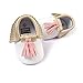 Voberry Infant Toddlers Baby Boys Girls Soft Soled Tassel Crib Shoes PU Moccasins (0~6 Month, White 1)