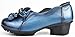 Cunzhai Women's Genuine Leather Slip on Round Toe Low Chunky Heel Pumps