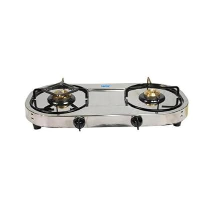 Glen Stainless Steel 2 Burner Gas Stove, Silver (CT1026SS)